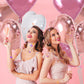 TONIFUL 30Pcs 18 Inch Rose Gold Pink Heart Balloons Pink White Heart Shape Foil Mylar Balloons Decoration for Birthday Valentine