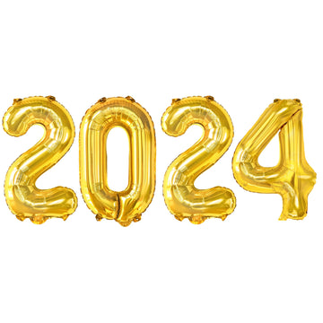 Katchon, Gold 2024 Balloon Numbers - 16 Inch | 2024 Balloons Gold For Happy New Years Decorations 2024 | Gold New Years Balloons | 2024 Gold Foil Number Balloons For New Years Eve Party Supplies 2024