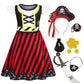 Eledobby Girls Pirate Dress Halloween Outfits Kids Pirate Costume Birthday Party Cosplay Buccaneer Dress