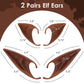 Freshme 2 Pairs Brown Elf Ears - Short And Long Fairy Ears Set Silicone Vampire Ears Anime Pixie Elven Ear Brown Skin For Women