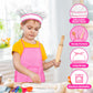 Kids Apron Kitchen Toys 20Pcs: Educational Toys Cooking Baking Set with Cookbook, Kids Chef Hat Role Play Dress up Clothes, Idea
