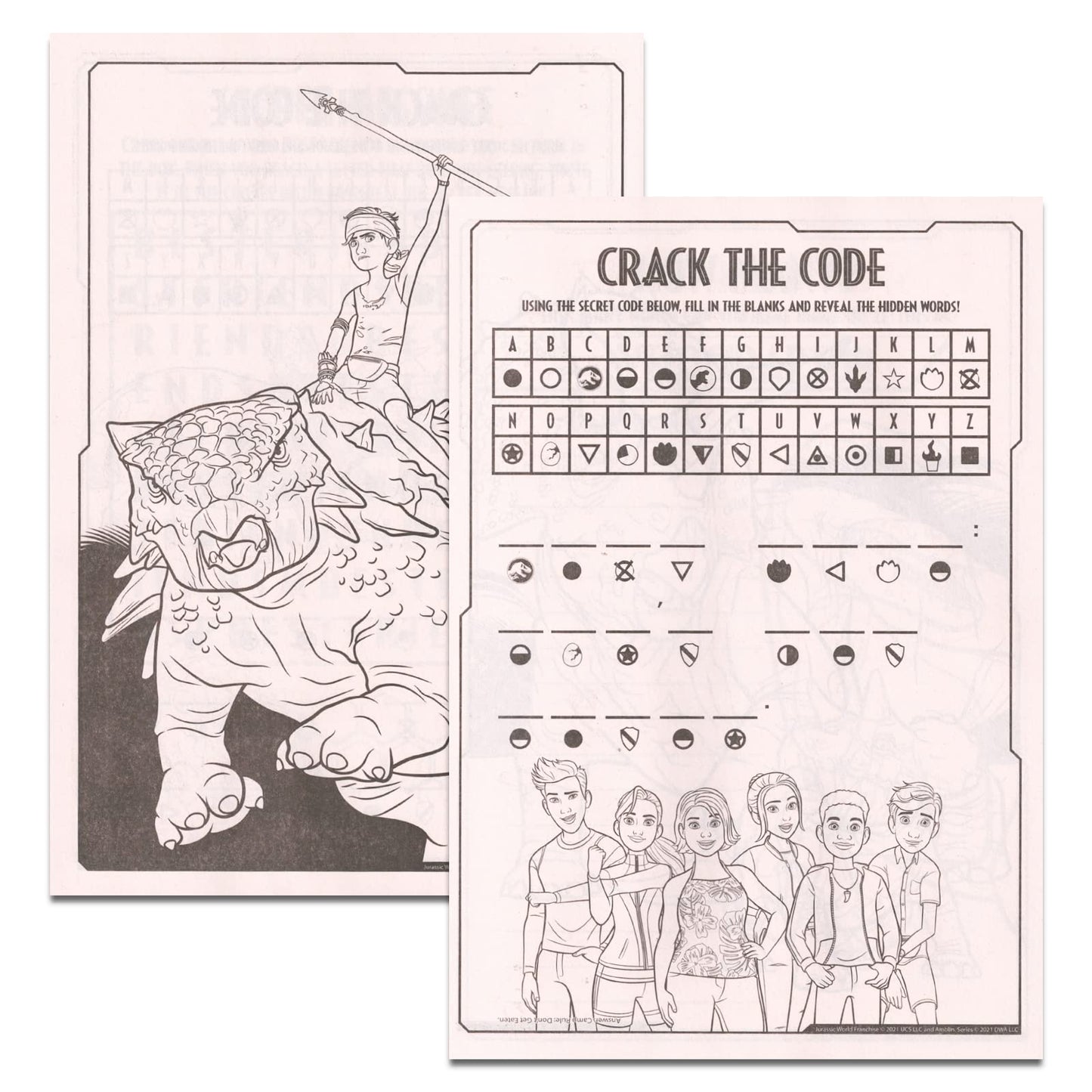 Bendon Jurassic World Camp Cretaceous Coloring Book Set with Stickers - Dinosaur Coloring Activity Pack