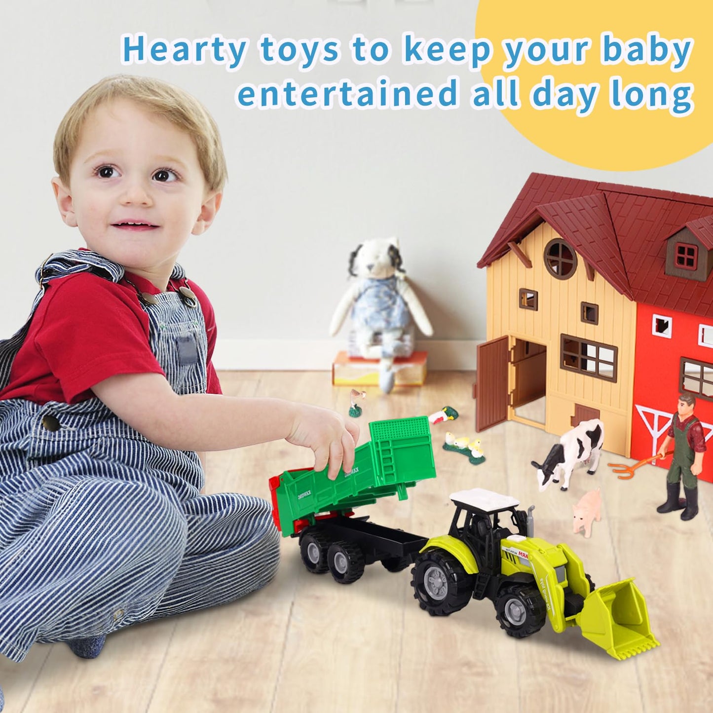Peagprav Farm Animals Toy Set - 140 pcs Barn Playset for Kids 3-7 Years - Multicolour ABS & PVC Figurines