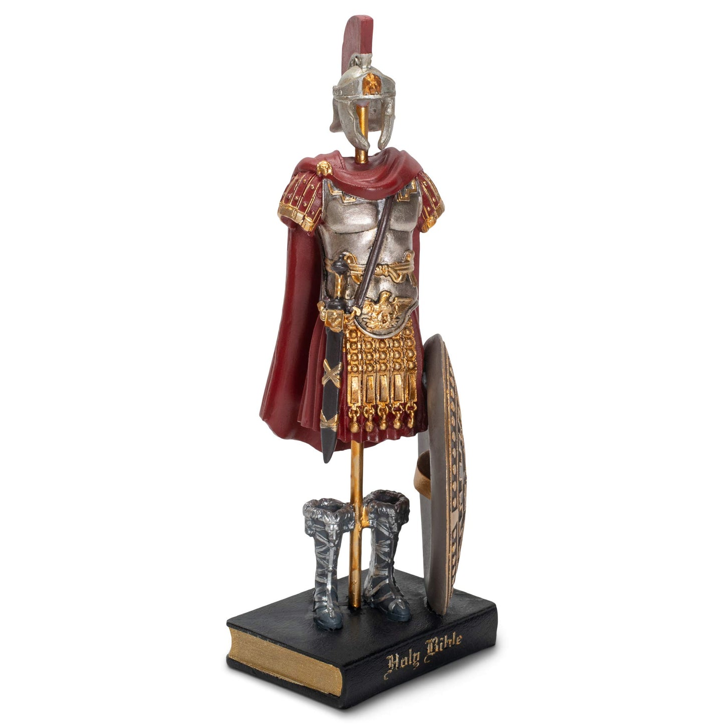 Dicksons protective covering of God Roman Soldier 9 x 5 Inch Red Resinstone Tabletop Figurine