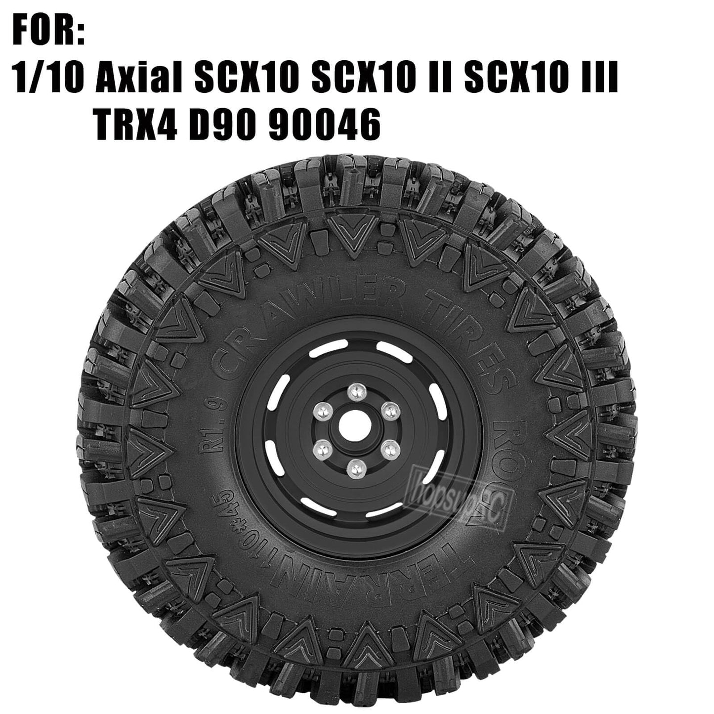 hopsupRC (4PCS) Aluminum 1.9 Beadlock Wheel Rims Heavy Duty for 1/10 Axial SCX10 SCX10 II SCX10 III TRX4 D90 90046.Wheels Rim 1.