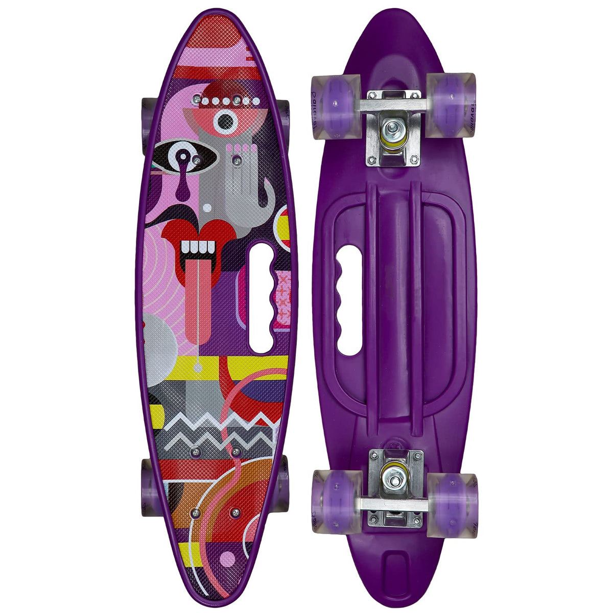 AIRAVAT Venom Skateboard Purple Made of ABS Plastic, Metal and PU Wheel with Weight Capacity Upto 100Kg