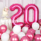 Suwen 40 Inch Hot Pink Large 20 Number Balloons Big Foil Helium Number Balloons 0-9 Jumbo Happy 20Th Mylar Birthday Party Decora