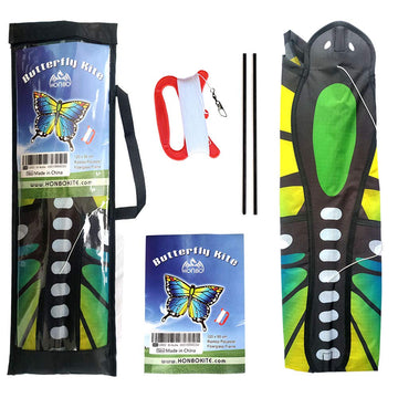 Large Butterfly Kite For Kids And Audlts,120X95Cm With Long Tails, Easy To Assemble And Fly For Beginner, Easy-Grip Handle With