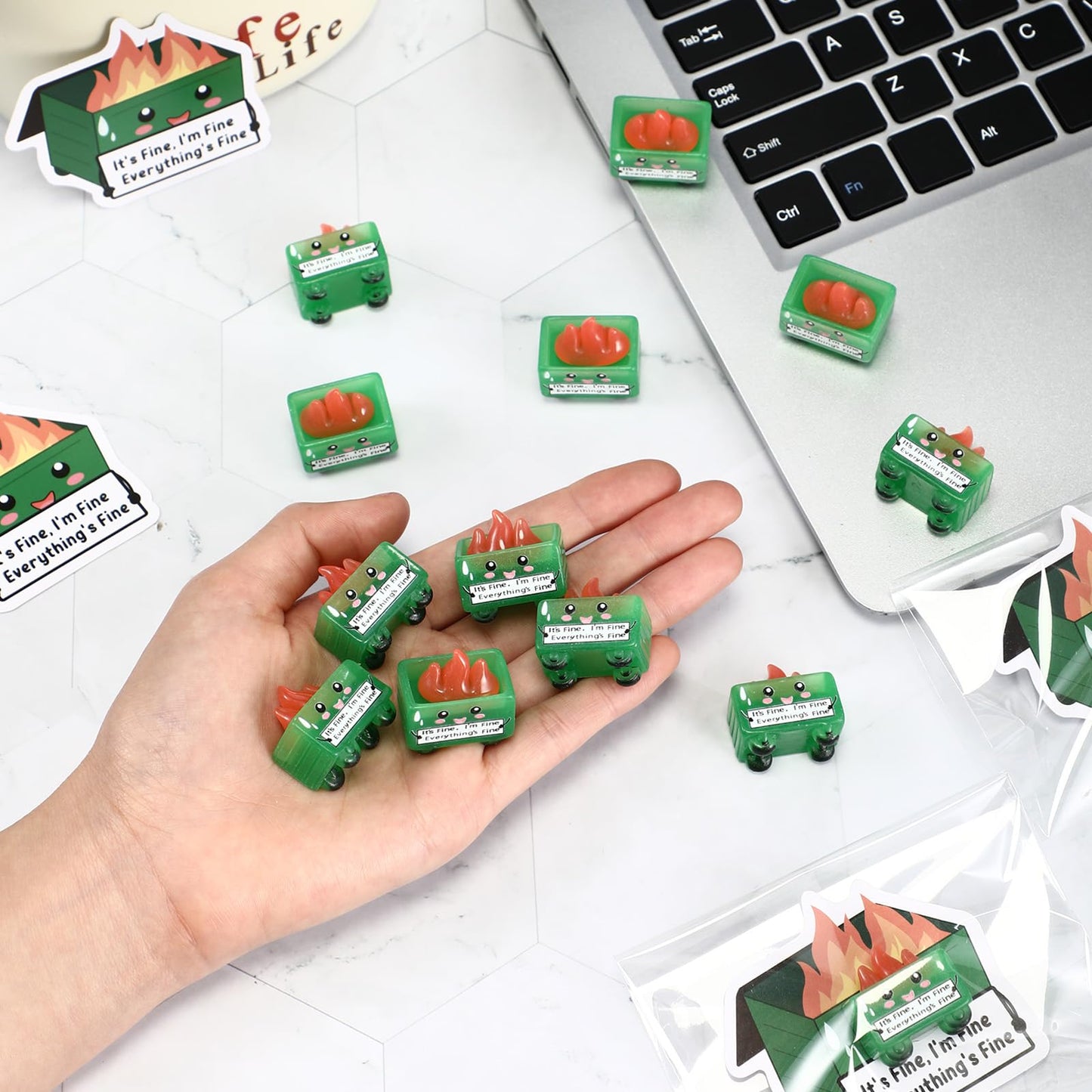 CroBlissful 80 Set Employee Appreciation Gifts Bulk Valentines Emotional Support Resin Luminous Dumpster Ornament Thank You Gift