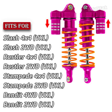 Brcatw Big Bore Rc Shock Absorber Upgrades Kit For 1/10 Slash 4X4/2Wd+Stampede 4X4/2Wdilitogen|Rustler 4X4, Alloy Front+Rear Sho