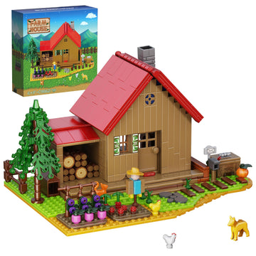 Stardew Farmhouse Building Toy, Video Game Farm Playset Building Set Compatible With Lego, 766 Pieces Diy Farm House Building Ki