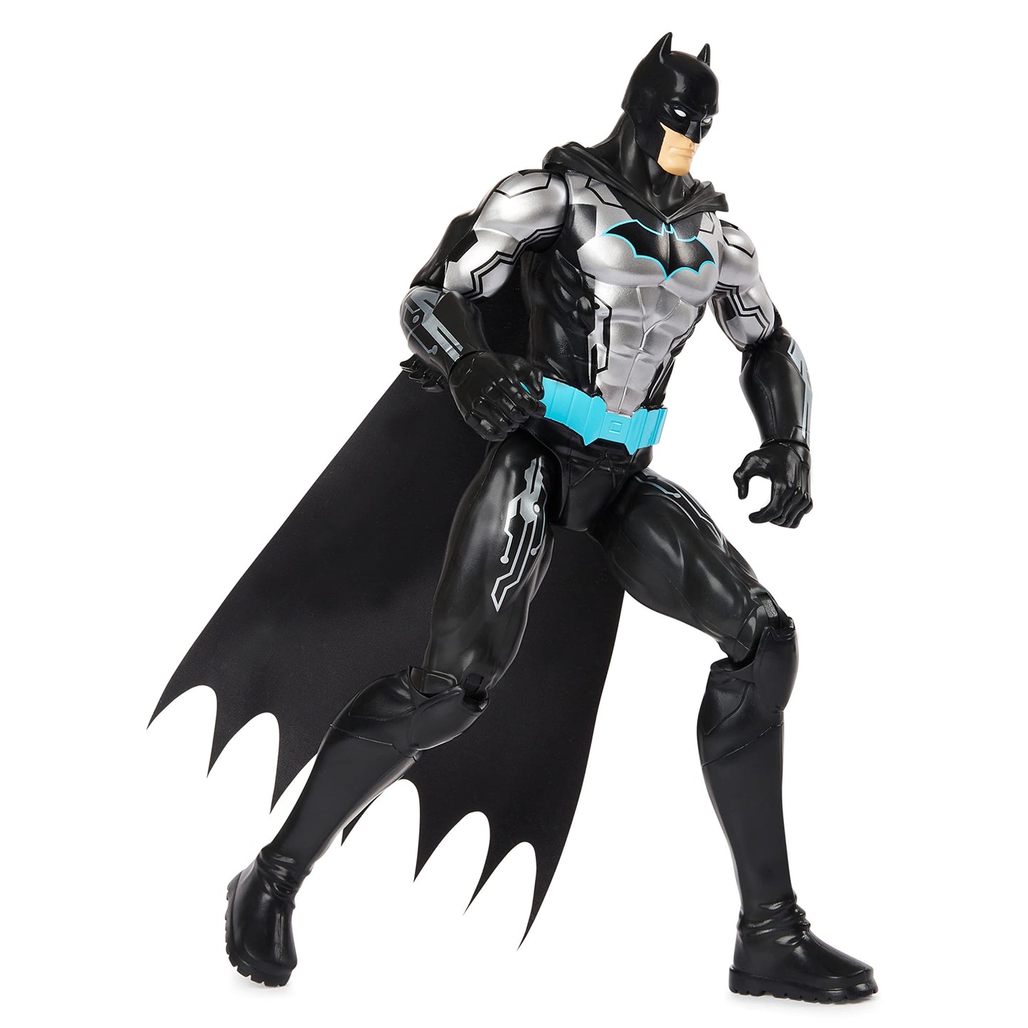 Batman 12-Inch Bat-Tech Action Figure (Black/Blue Suit), Kids Toys For Boys Aged 3 And Up