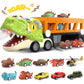 SpringFlower 11 in 1 Dinosaur Toys, Dinosaur Toys for Kids 3-5, Dinosaur Truck with 10 Pull Back Cars, Toddler Boy Toys Age 3 4 