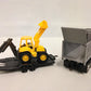 New Ray International Lonestar, Dump Truck W/Wheel Loader 1:43 Scale 18' Diecast Toy #16633 Yellow