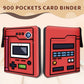 Wazzio 900 Pocket Game Card Binder  Trading Card Storage Album with 50 Durable 9-Pocket Pages  Game Design on Pocket Card Packs  Gifts for Gamer Lover Zipper Closure Collector's Album