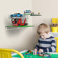 Galvanox Display Shelves For Building Bricks (6 Pack) Compatible With All Toy Block Brands - Floating Wall Mounted Shelf With 10 Inch Removable Baseplate (Clear Acrylic)