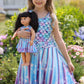 Bow Dream Girl Dress and Matching American Girl Doll Clothes Accessoriess Rainbow Mermaid Unicorn Size 120