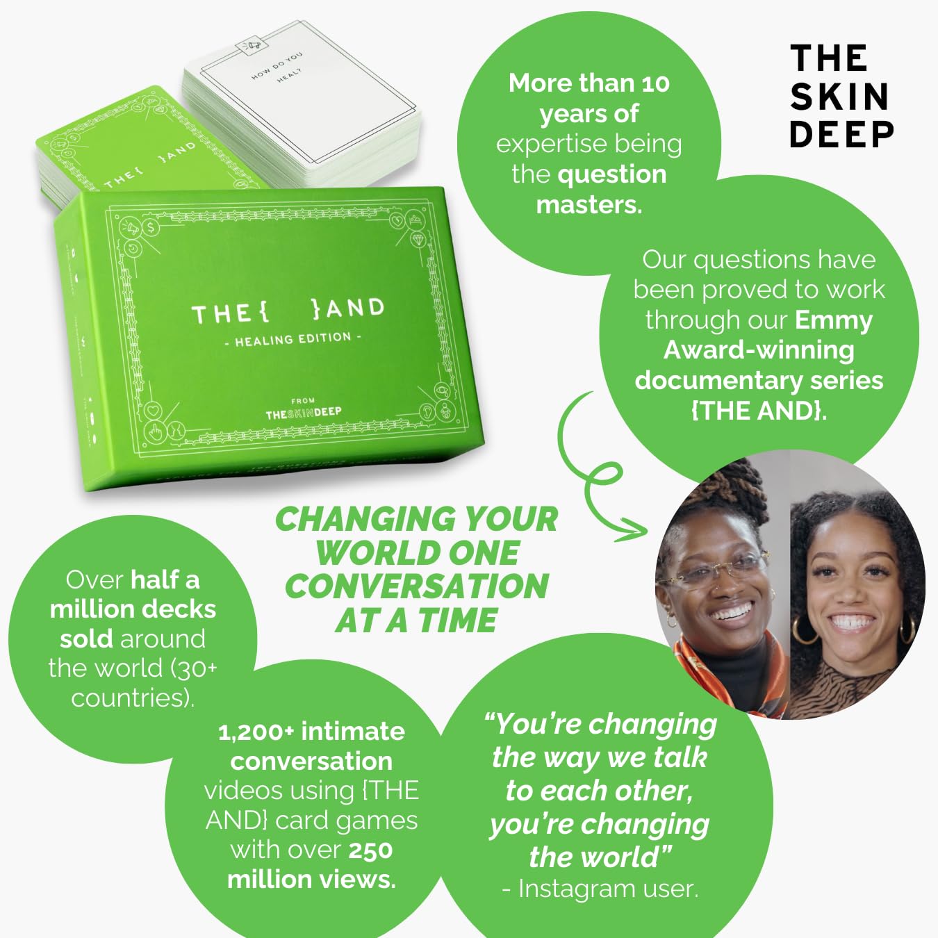 {THE AND} Healing Edition Couple Card Game - 199 Question Cards for Healing Relationships - Green, Cards