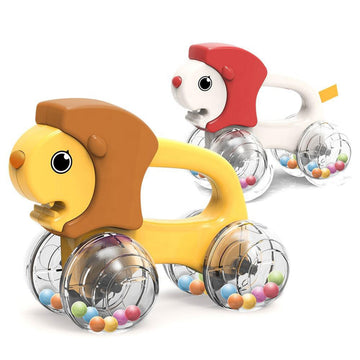 Baby Rattles Toys Animal Modeling Vehicle Push And Go Cars With Colorful Beads Toddler Learning Toys For 12-18 Months First Birt