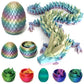 3D Printed Dragon Eggs with Dragon Inside - Fun Fidget Figurine Toys  Easter Basket Stuffers Surprise Mystery Crystal Printing Dragon Egg mature-themed Home Office Desk Decor Toy Gifts (Rainbow Colors)