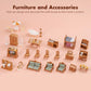 ROBUD Wooden Dollhouse for Kids, Pretend Play Toy, One Size, Orange & Green, Model RB-WDH07, Perfect for Ages 3-6