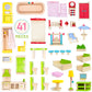 Wooden Dollhouse Furniture|Made Of Safe Wood And Bright Water-Based Paint|Compatible With Most Doll Houses|41 Pc Bundle