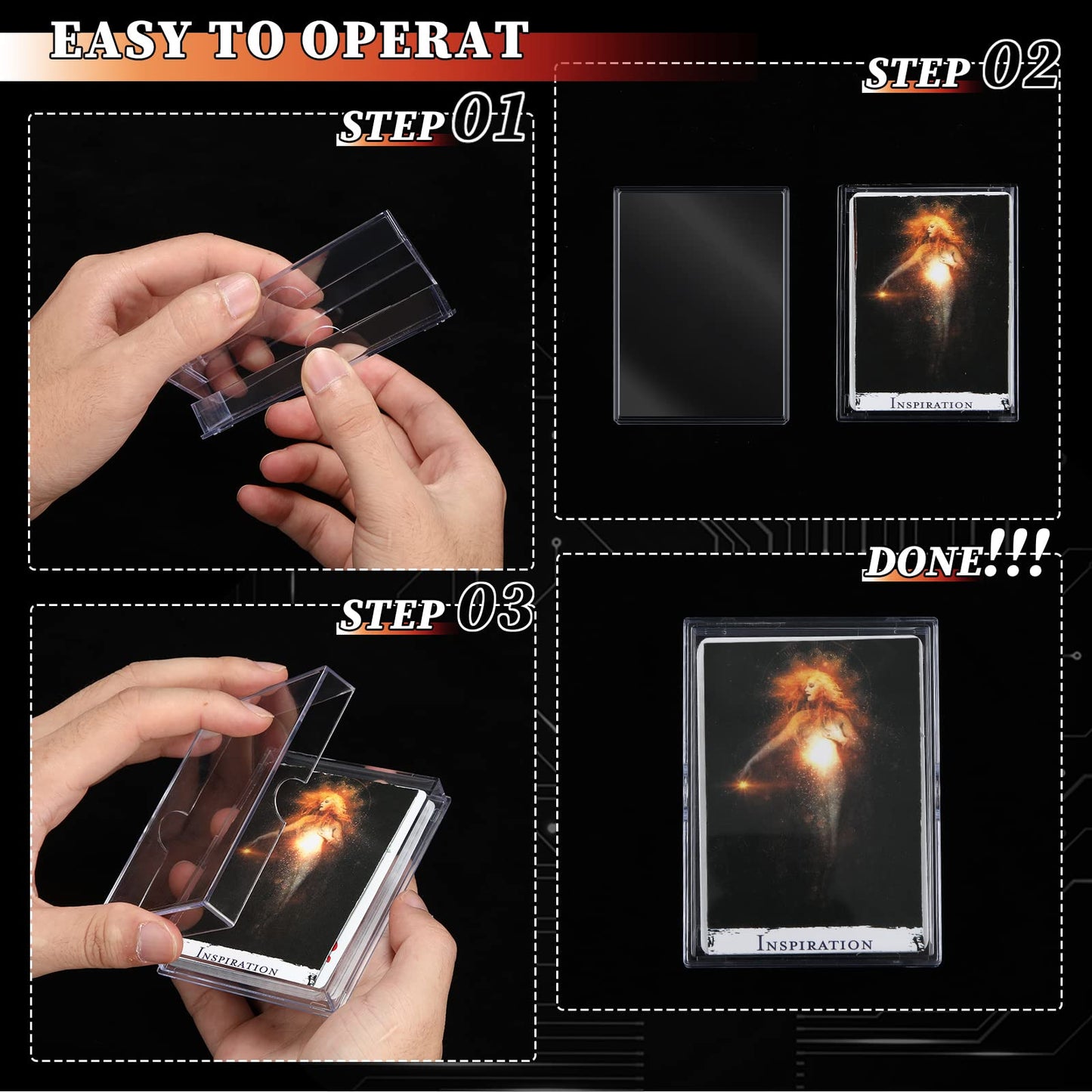 Zonon 6 Pieces Clear Deck Case, Card Organizer Compatible With Mtg Tcg Plastic Playing Card Case Trading Card Collection Card Box Holder For Game Cards Storage