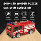 Playhiland 3D Wooden Puzzle Car for Adults Teens - 6 PCS STEM Kits for Teens Kids, Science Kits with Wood Model Car Building, Ed