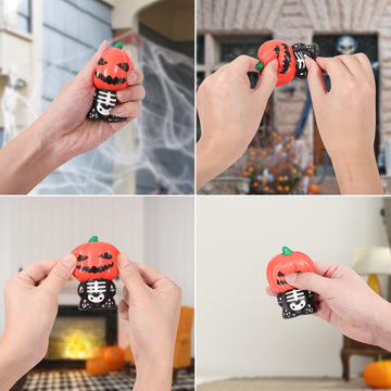 New 6 Packs-Halloween Squishies Toys Slow Rising, Gift Box Includes Ghost: Vampire,Pumpkin,Skull,Black Cat,Mummy,Bat, Halloween
