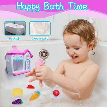 AugToy Ice Cream Foam Maker Bath Toys for Toddlers, Small Pink Foam Set, Ages 3-5, Perfect for Easter & Birthday Gifts