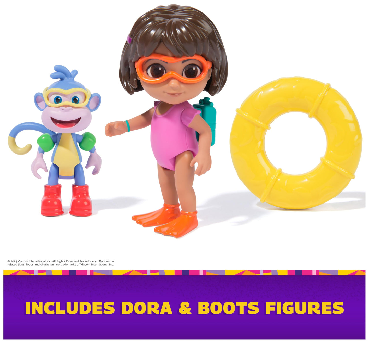 Dora, Splash-Splash Adventure Pack, with Dora & Boots Toy Figures & Accessories, Kids Toys for Girls & Boys Ages 3 and Up