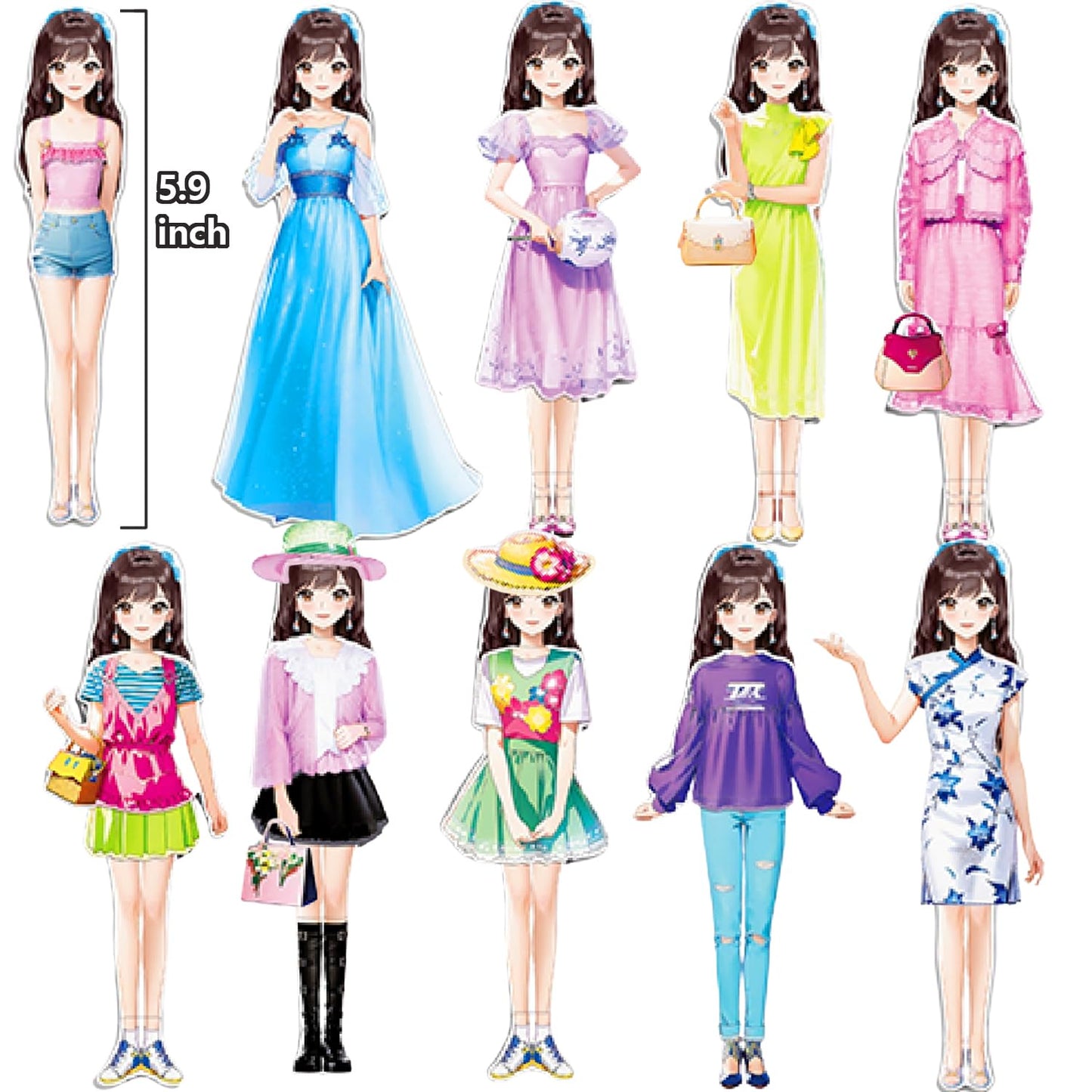 Daniel Axel Magnetic Dress Up Paper Doll,Magnet Princess Dress Up Dolls for Girls Ages 4-7 Kids,Travel Activities Road Trip Car