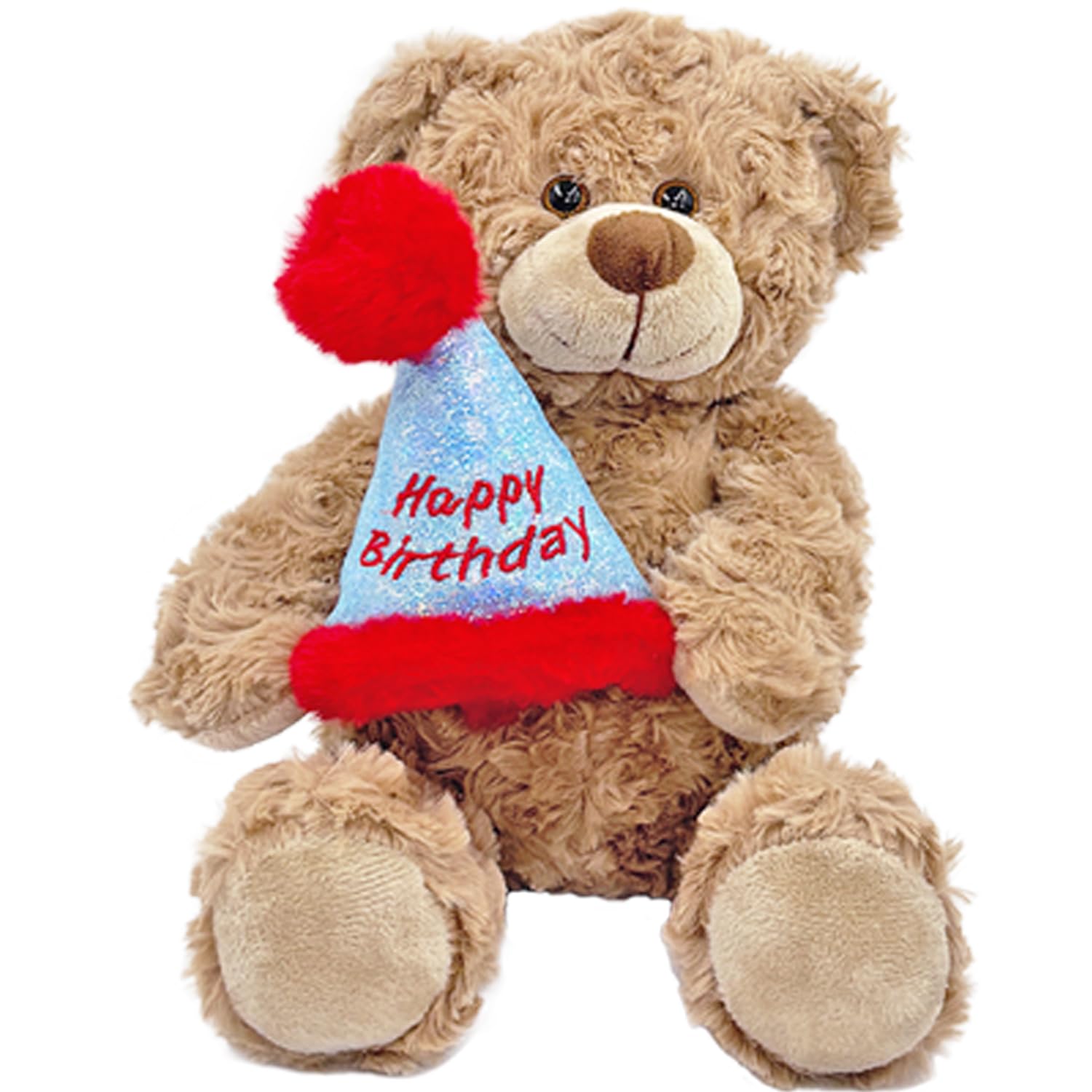 YOLINYOISH Stuffed Teddy Bear Dolls with Birthday Hat Cute Animal Plush Toy for Girlfriend Mom Happy Birthdays Gifts 12''