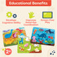 B. Toys- Peek & Explore 3-Pack - Farm, Sea, Dinos- Chunky Puzzle 3-Pack – Wooden Puzzles- 8 Pieces Each – 2 Years +