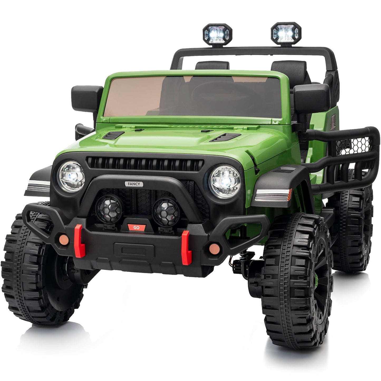 Outfunny 2-Seater Ride On Truck Toy, 12V Electric Truck Car For Kids Boys Age 4-8 W/Remote Control, Bluetooth, Capacity 150Lbs -