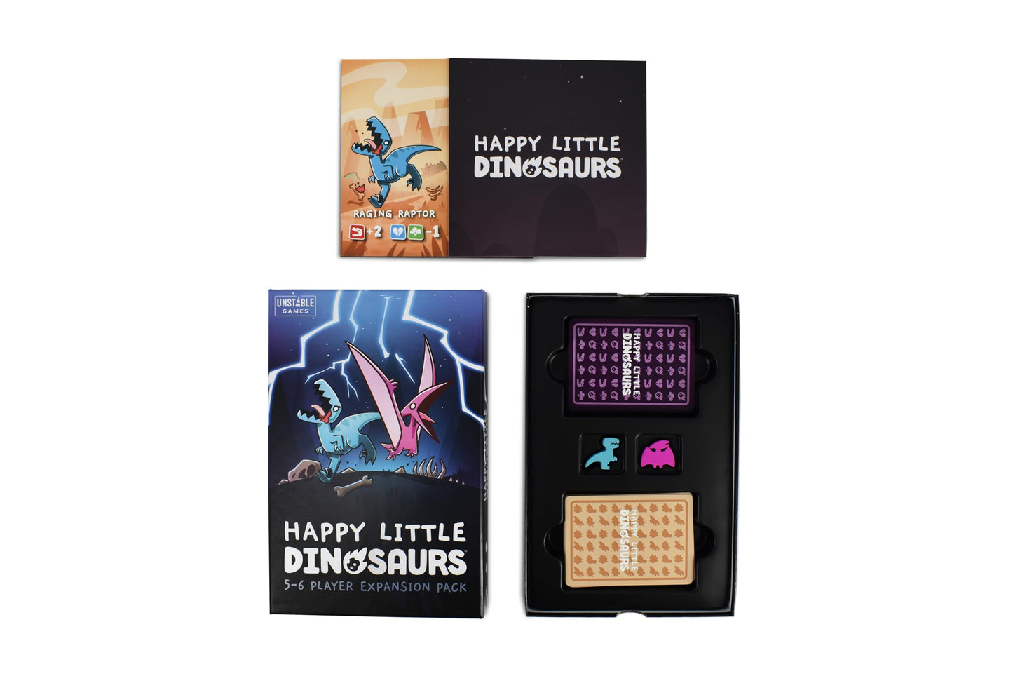 Unstable Games Happy Little Dinosaurs 5-6 Player Expansion Pack - Cute Card Game for Ages 8+ - One Size - Black - Model 5565-UU-EXP1