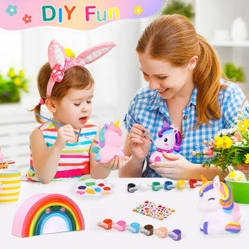 Dededa Paint Your Own Unicorn & Rainbow Night Light Art Kit, Arts And Crafts For Kids Ages 4-8,Unicorn Toys Unicorns Gifts For G