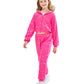 LOLANTA Girls Sequin Jacket Sequin Pants Dance Costume for 80s 90s Theme Party Shiny Dance Clothing Set (Rosered, 10-11 Years)