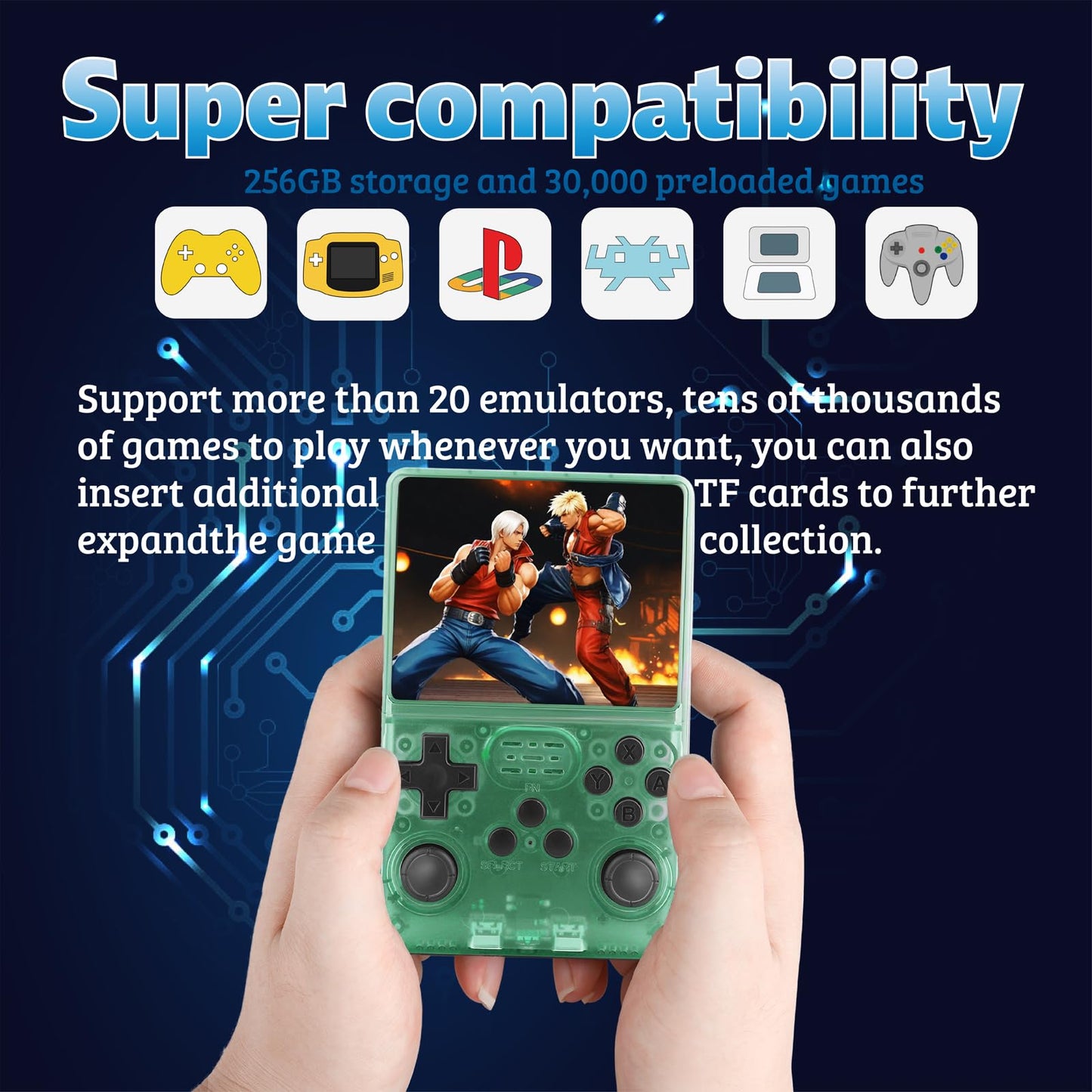R40S Retro Game Console - 3.5 Inch Ips Screen, 256G Extra Large Memory, Portable Pocket Video Player, Linux System, Travel Essen