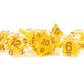 Pearl Dice Citrine w/ Copper Numbers 16mm Resin Poly Dice Set