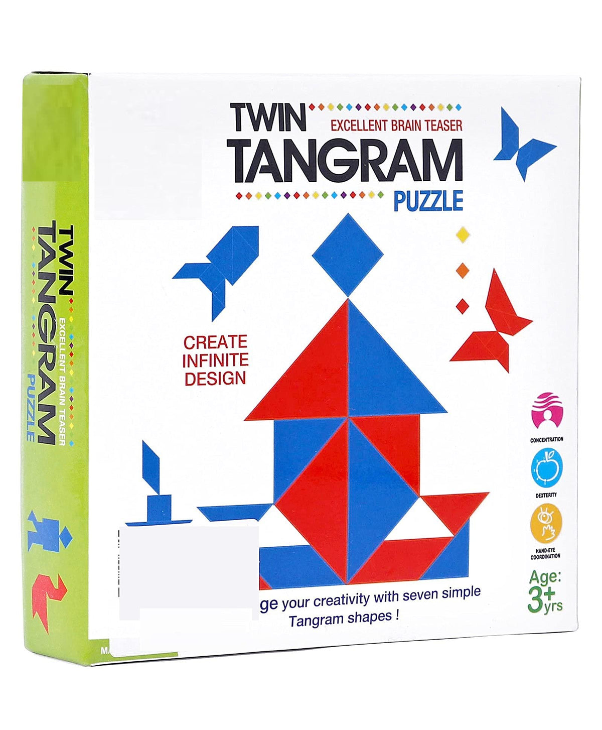 ARNIYAVALA Twin Tangram Puzzle Blue Red  7 Pieces for Kids Multicolour