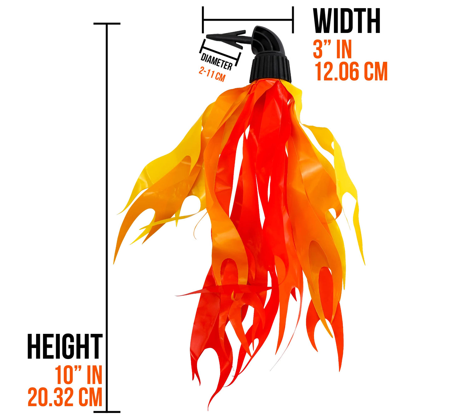 Iconikal Bicycle Scooter Handlebar Attachment Flame Streamers