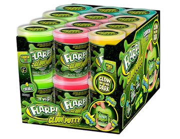 Ja-Ru Glow In The Dark Slime Scented Putty For Kids (24 Putty Assorted) Neon Glow Color Flarp Noise Putty. Bulk Slime Party Favors, Birthday Goodie Bag Stuffers. 341-24P