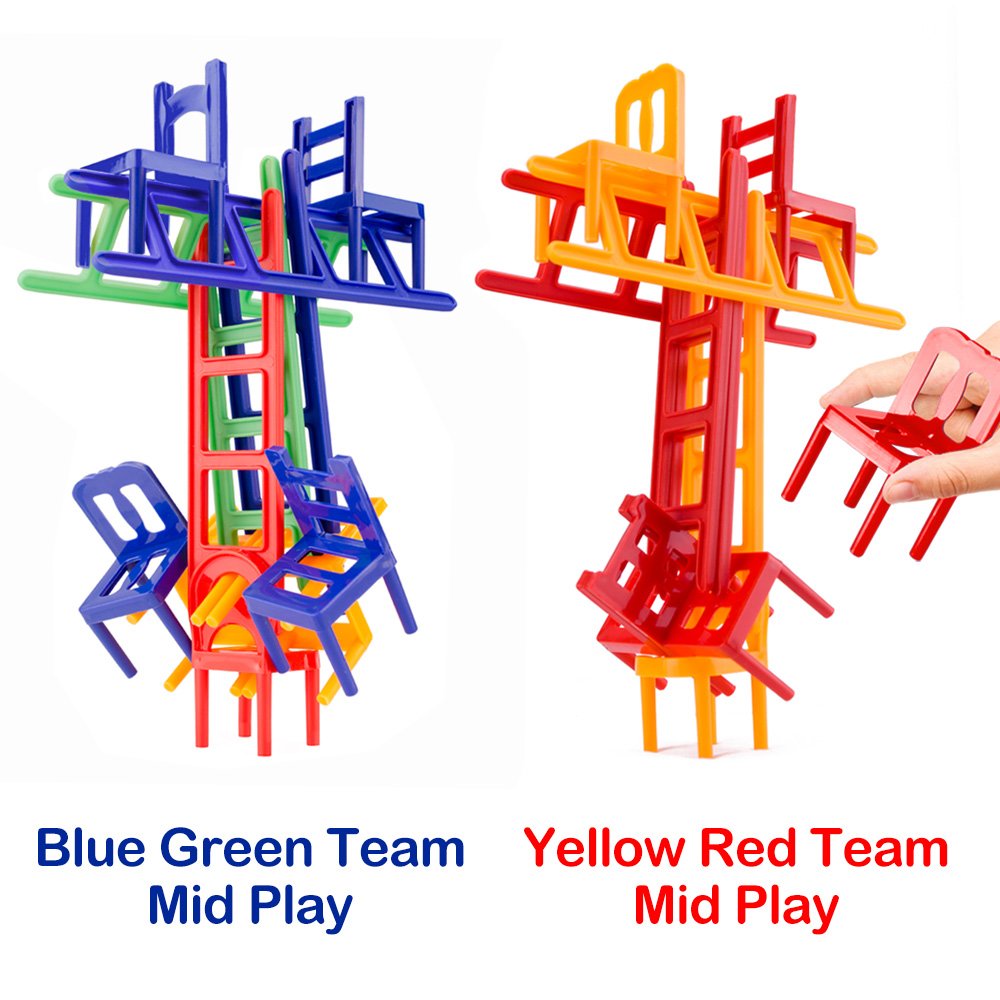 Weofferwhatyouwant - Chairs And Ladders Family Game - Stacking Balance Game. 44 Individual Pieces