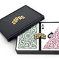 Copag 1546 Design 100% Plastic Playing Cards, Bridge Size (Narrow) Green/Burgundy (Standard Index, 6 Sets)