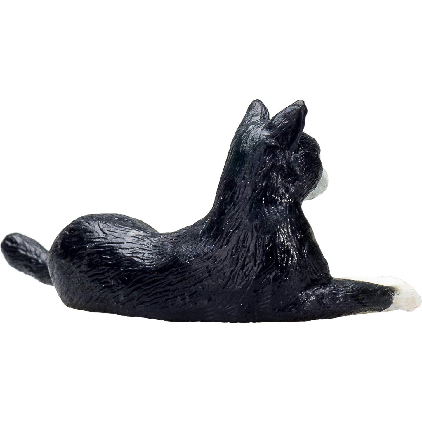 Mojo Black And White Cat Laying Realistic Domesticated Animal Hand Painted Toy Figurine