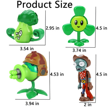 JHESAO 7 PCS Plants and Zombies Toys Action Figures PVZ Toys Set 1 2 Series Great Gifts for Kids and Fans Birthday and Christmas Party