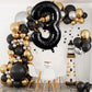 Large Black Number 3 Balloons, 40 Inch Foil Balloons, Giant Number Balloons For Women/Men Birthday Party Anniversary Celebration