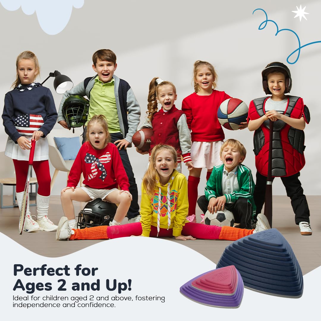 Motherly Haven 12 Pcs Balance Stepping Stones For Kids, Promoting Children'S Coordination Skills, Obstacle Course For Kids, Sens