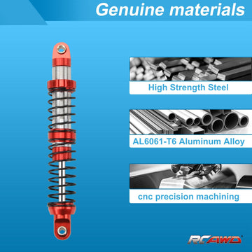 RCAWD 100mm Shock Absorber Damper Universal for a lot of 1/10 RC Cars, Full Aluminum RC Shock Upgrades, 7075 Adjustable Shocks w